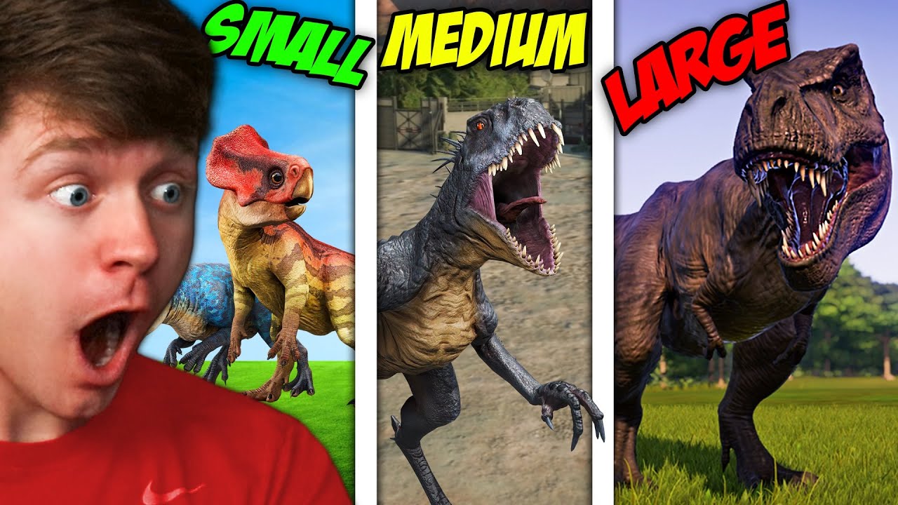 SMALL vs MEDIUM vs LARGE DINOSAUR BATTLE ROYALE! - Jurassic World Evolution 2