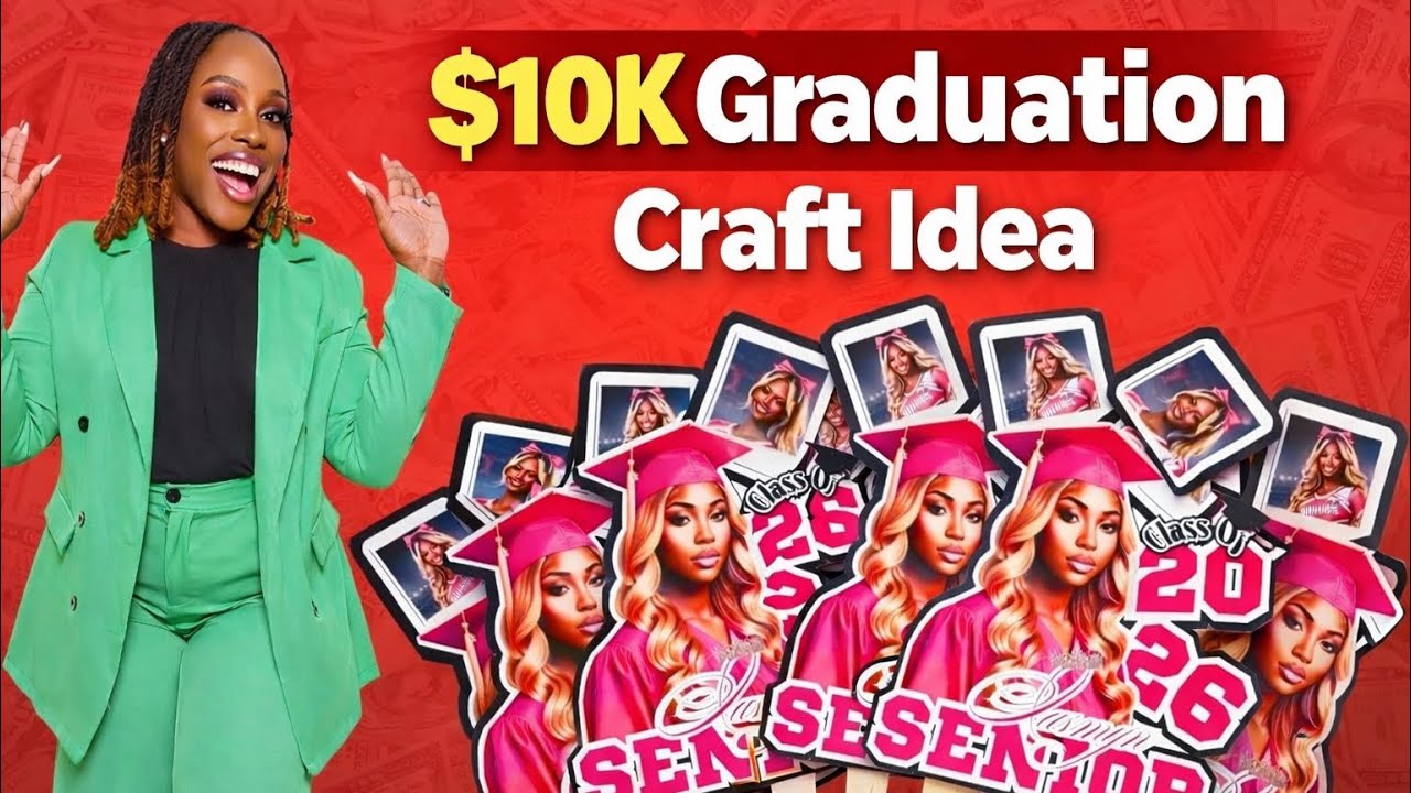 How to Make Graduation Fans in Canva (Turn This Into a $10K Grad Craft Biz | CRAFTING WITH CASSY