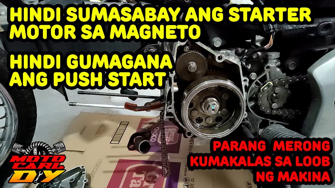 Ayaw umandar pag push start at merong tumutunog sa makina