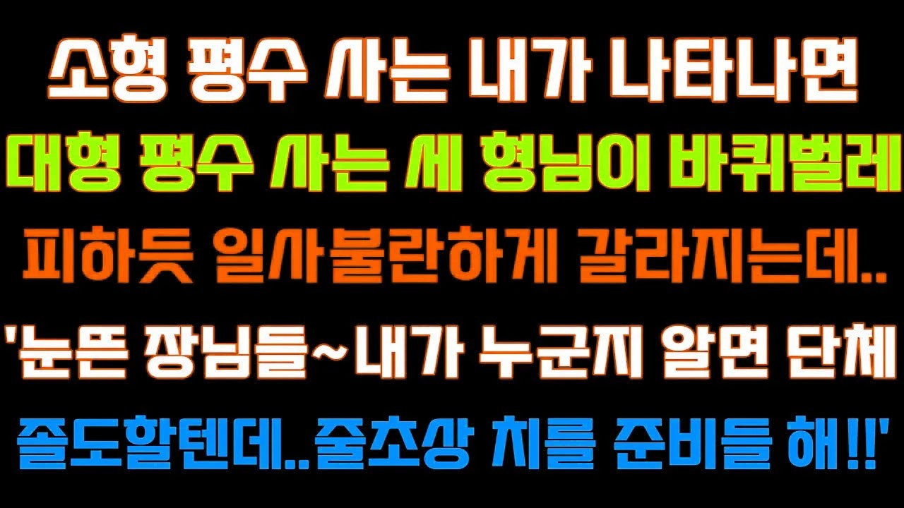[반전 신청사연] 소형 평수사는 내가 나타나면 세형님이 바퀴벌레 피하듯 갈라지는데