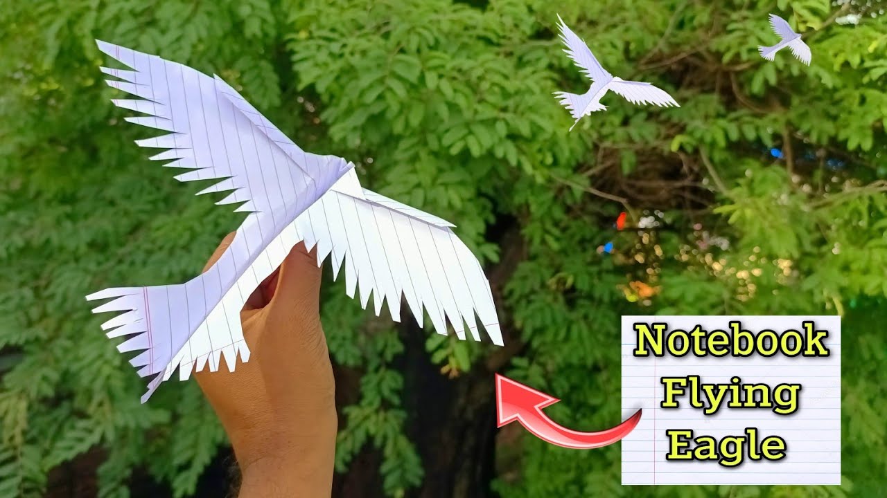 notebook paper eagle 🦅, flying eagle plane, new notebook eagle flying bird, paper eagle kese banaye,