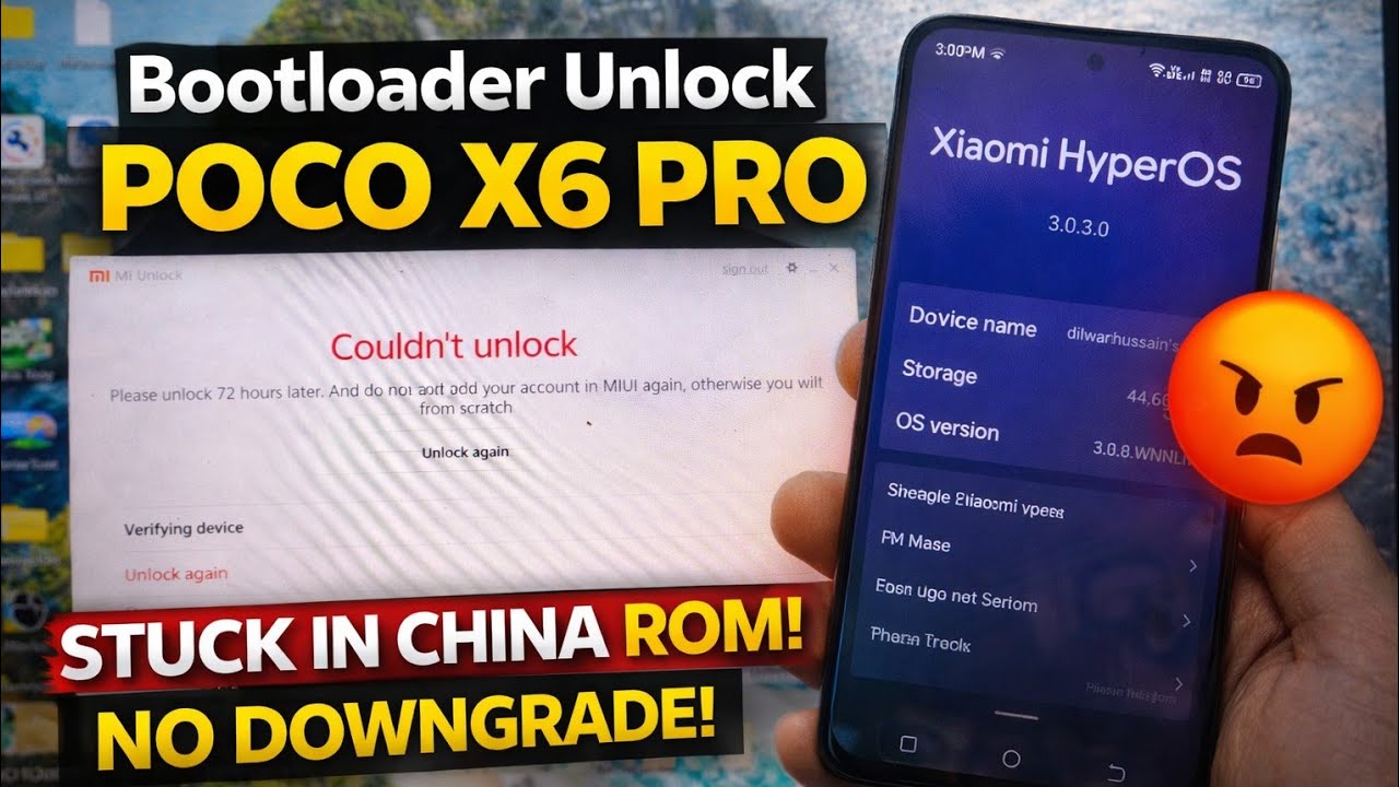 Bootloader Unlock Any Poco / Xioami Redmi Phone / Poco X6 pro Hyper Os 3.0.3.0 Android 16