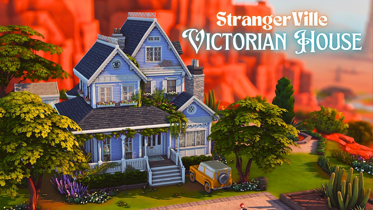 Purple Victorian House in StrangerVille 🎷🌄 | Sims 4 Stop Motion | NOCC