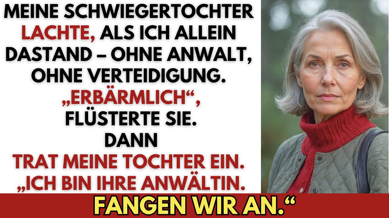 Meine Schwiegertochter verspottete mich – dann kam meine Tochter als Anwältin und schockierte alle.
