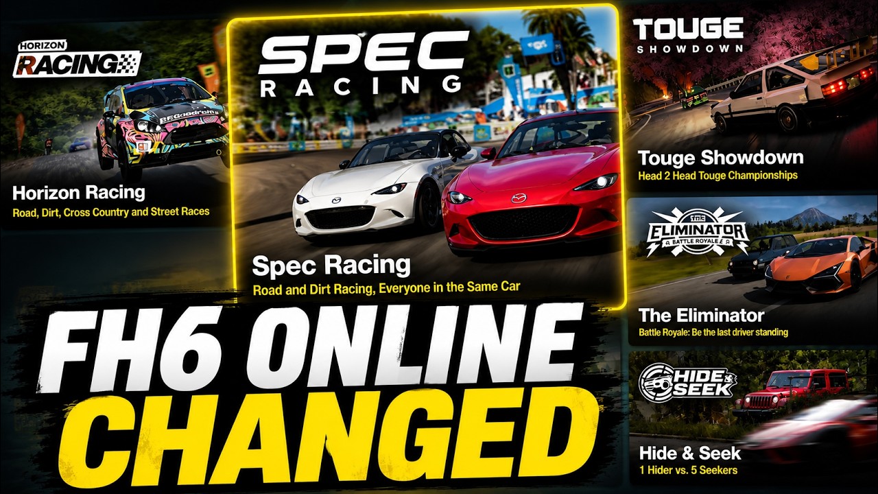 Описание сетевых режимов Forza Horizon 6: Spec Racing, Touge и Drift.