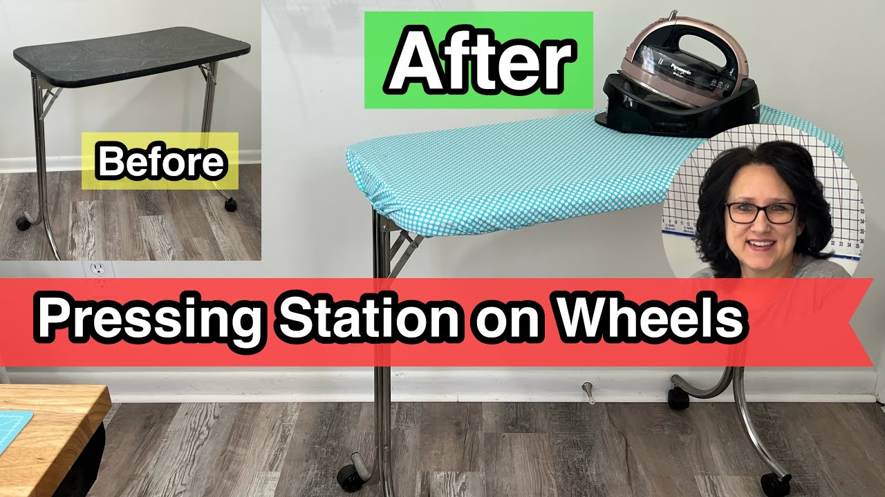 EASY How To Make An Ironing Board Cover Pressing Station on Wheels
