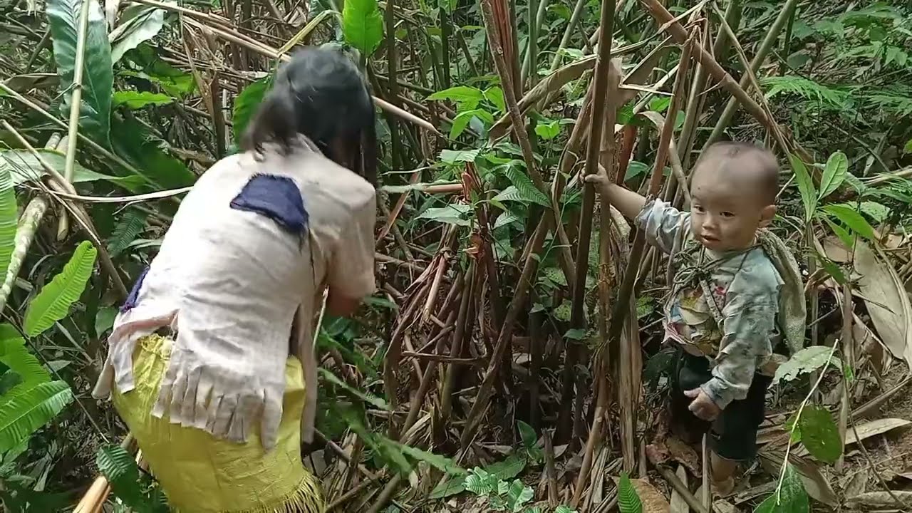 The 1.5 year old child has to go with his mother to find food. But his mother?