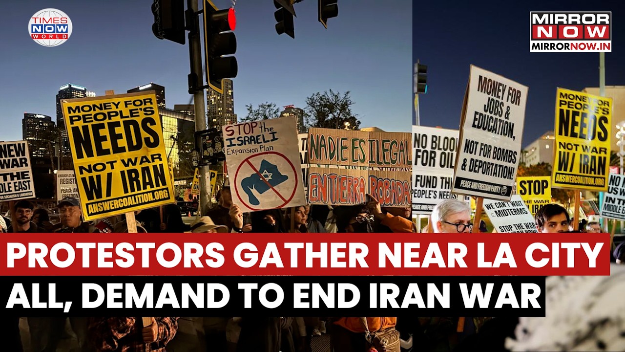 Iran-Israel War: Hundreds Protest Outside LA City Hall to Demand Halt On Strikes Over Tehran