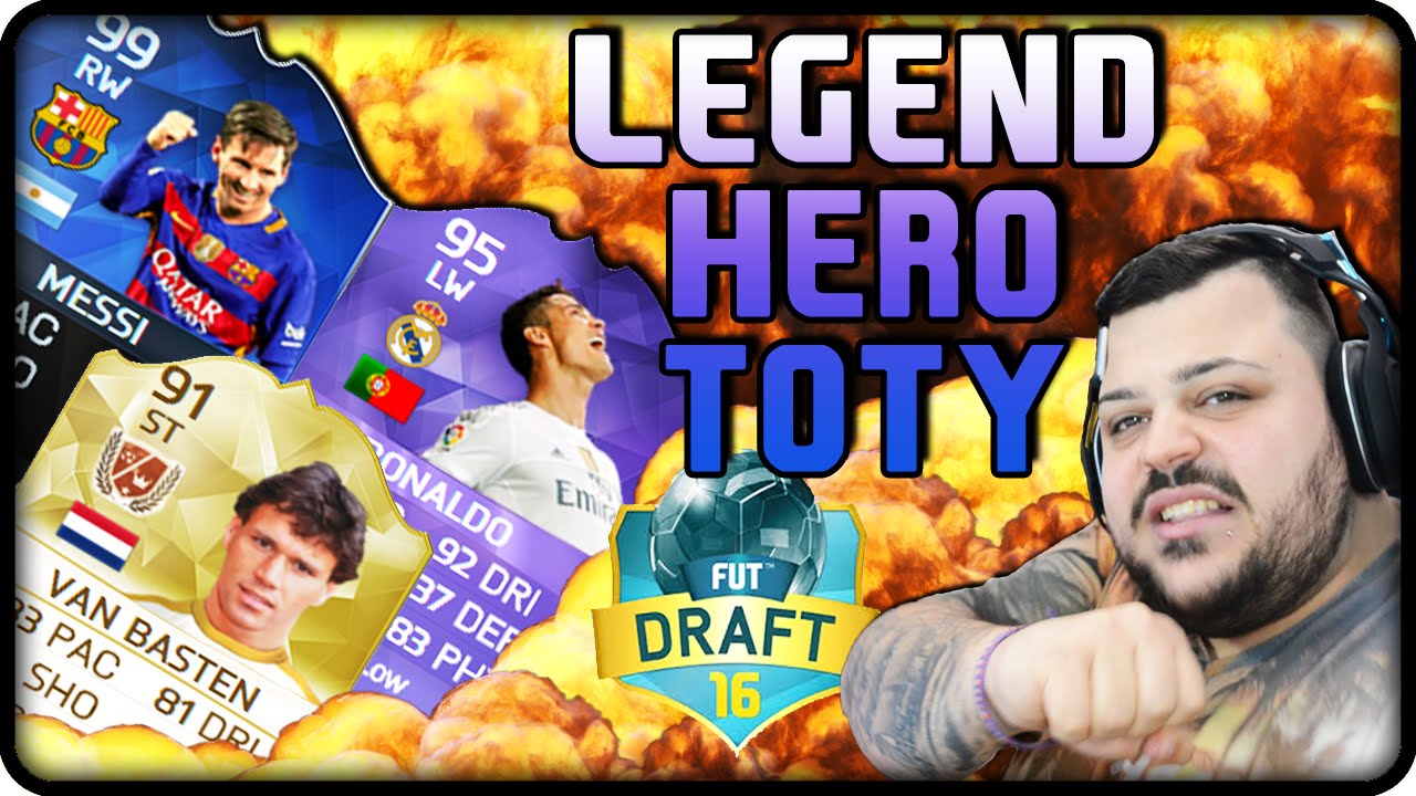 FIFA 16 FUT DRAFT : LEGEND,HERO & TOTY...CHE SQUADRA !!!