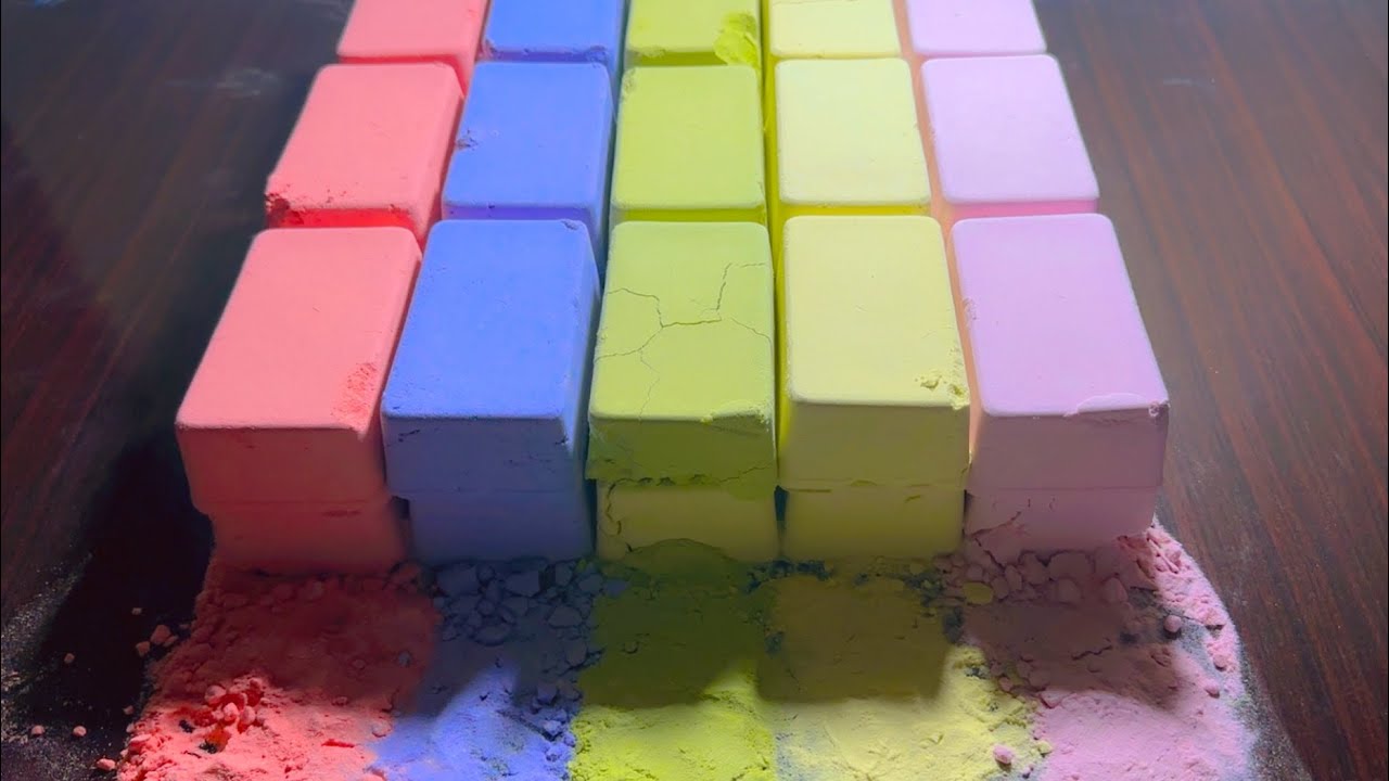 ASMR baking soda crush | Rainbow 🌈