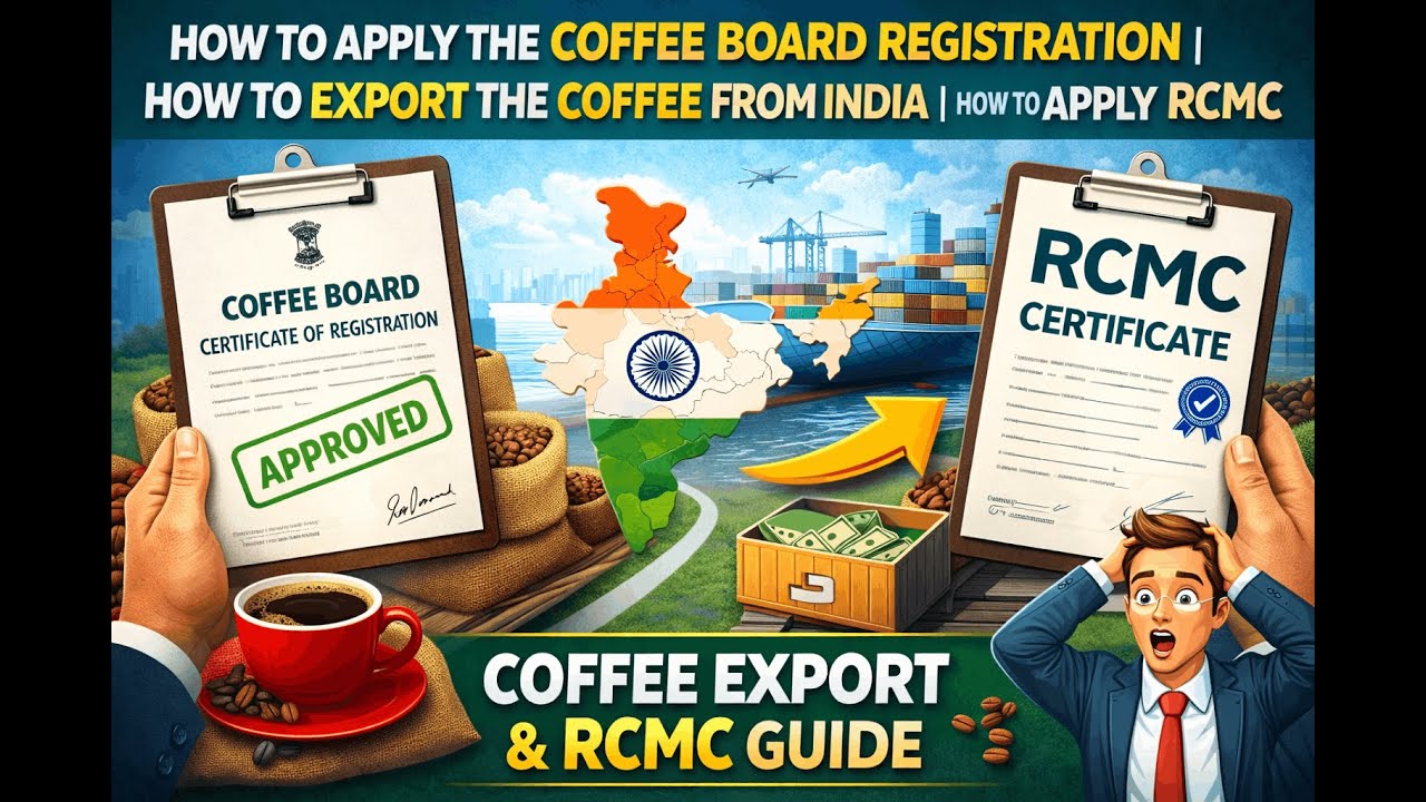 How to apply the coffee board registration | How to export the coffee from India | How to apply rcmc