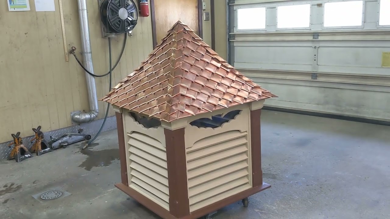 Custom Built Shed Cupola With Copper Shingle Roof