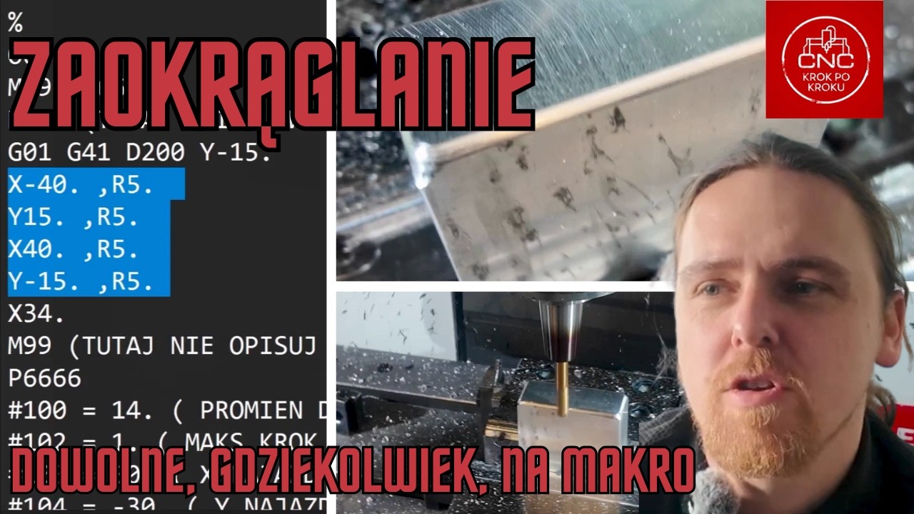 Dowolne zaokrąglenie na g&oacute;rnych krawędziach dowolnego detalu - program na makrozmiennych na Haas NGC