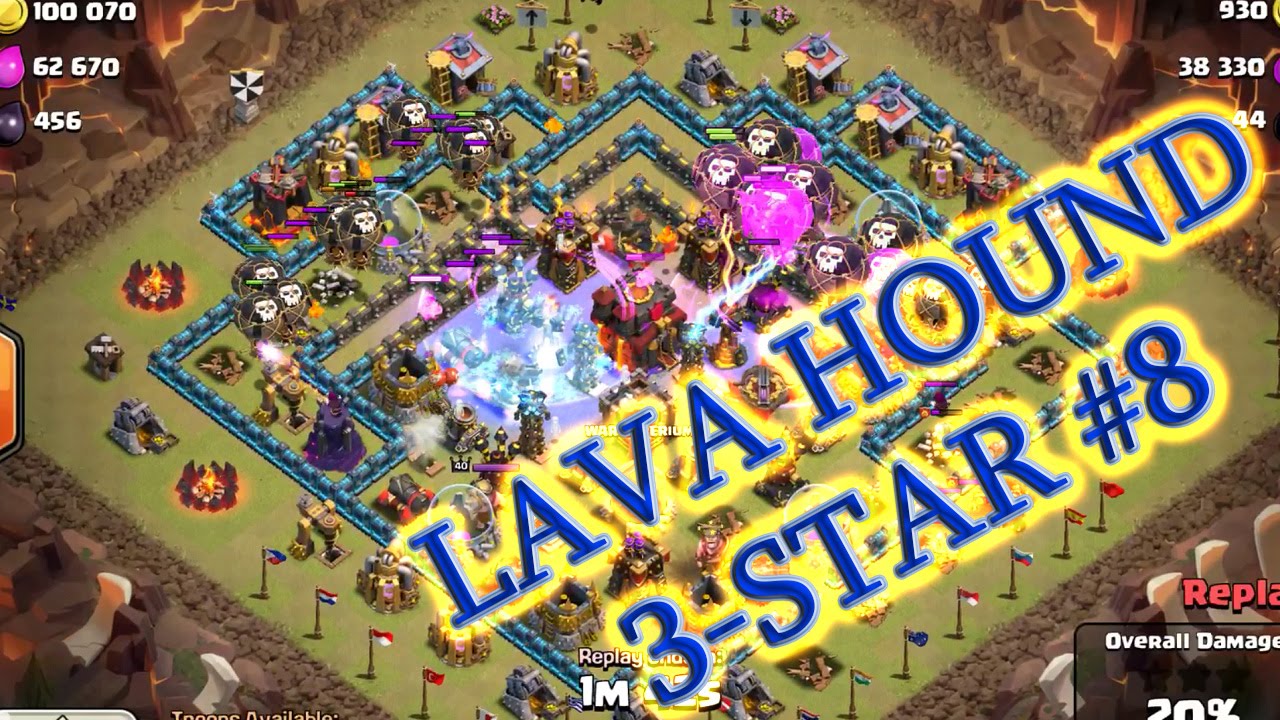 Lava hound attack strategy episode 8 - high level 3 star on maxed th10 with not max heroes