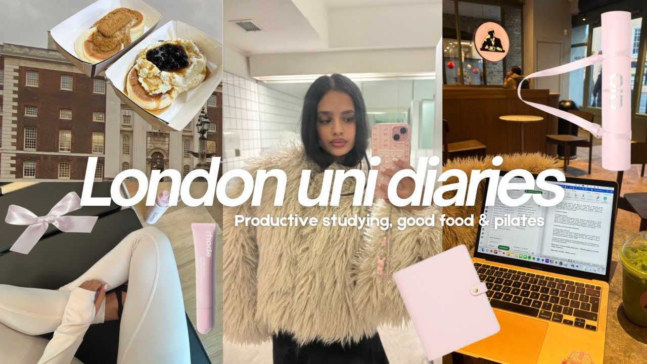 Uni vlog🌷🦢| productive studying, uni days, good food, pilates | girly London uni life 2024