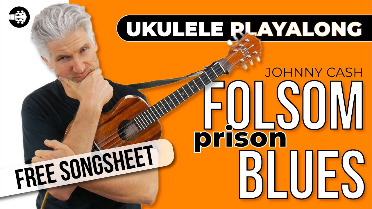 Folsom Prison Blues by Johnny Cash Ukulele Play Along [FREE Sheet] 🎶