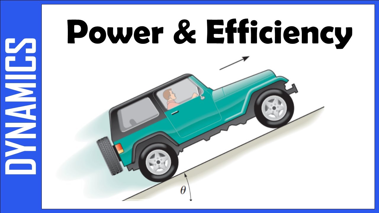 DYNAMICS : power and efficiency - solved example (القدرة و الكفاءة - مثال محلول )