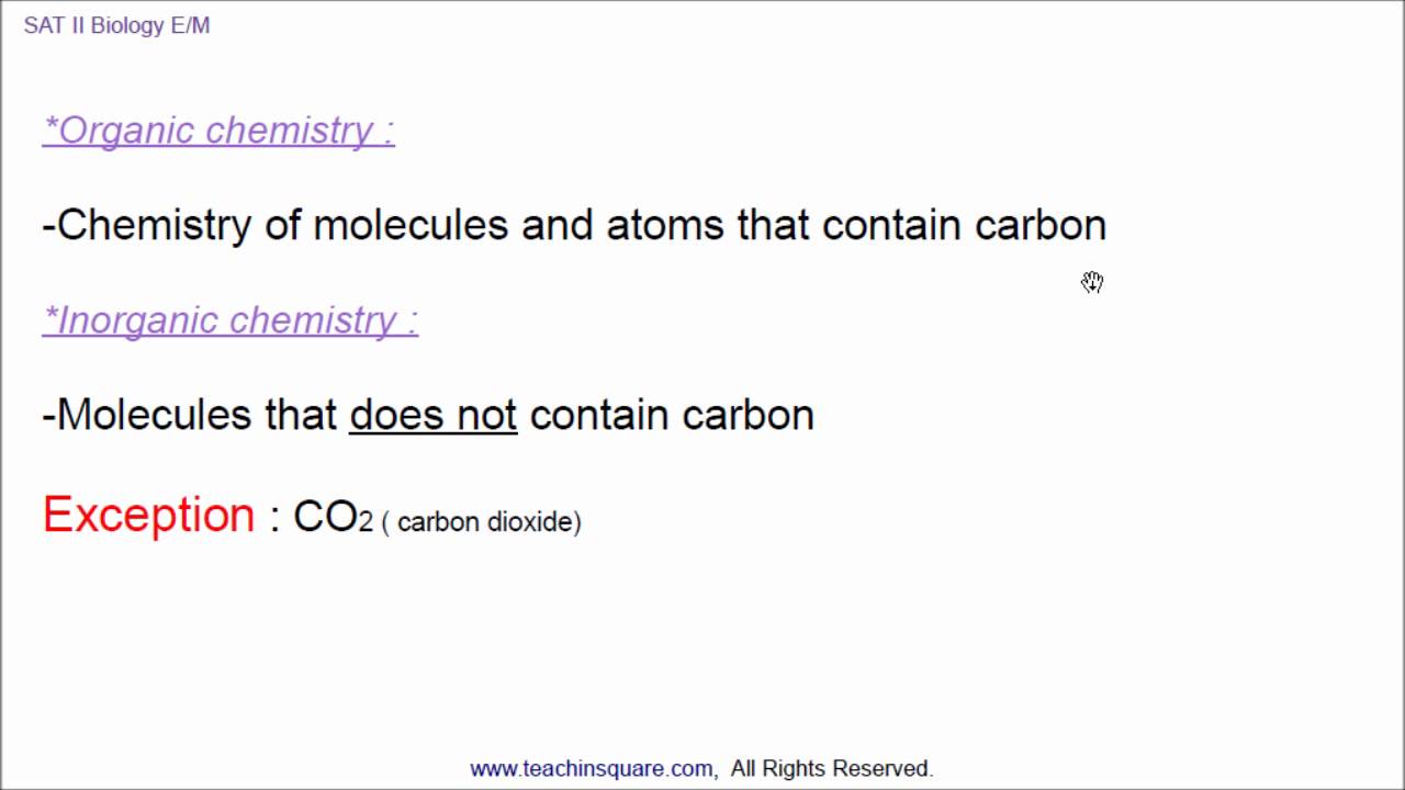 SAT II Biology - 2 - Molecules of Biology