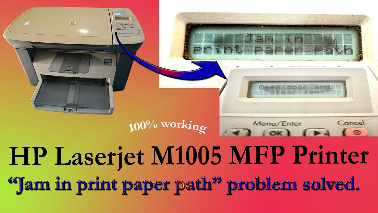 hp Laserjet M1005 MFP Printer Jam in Print Paper Path Issue solved