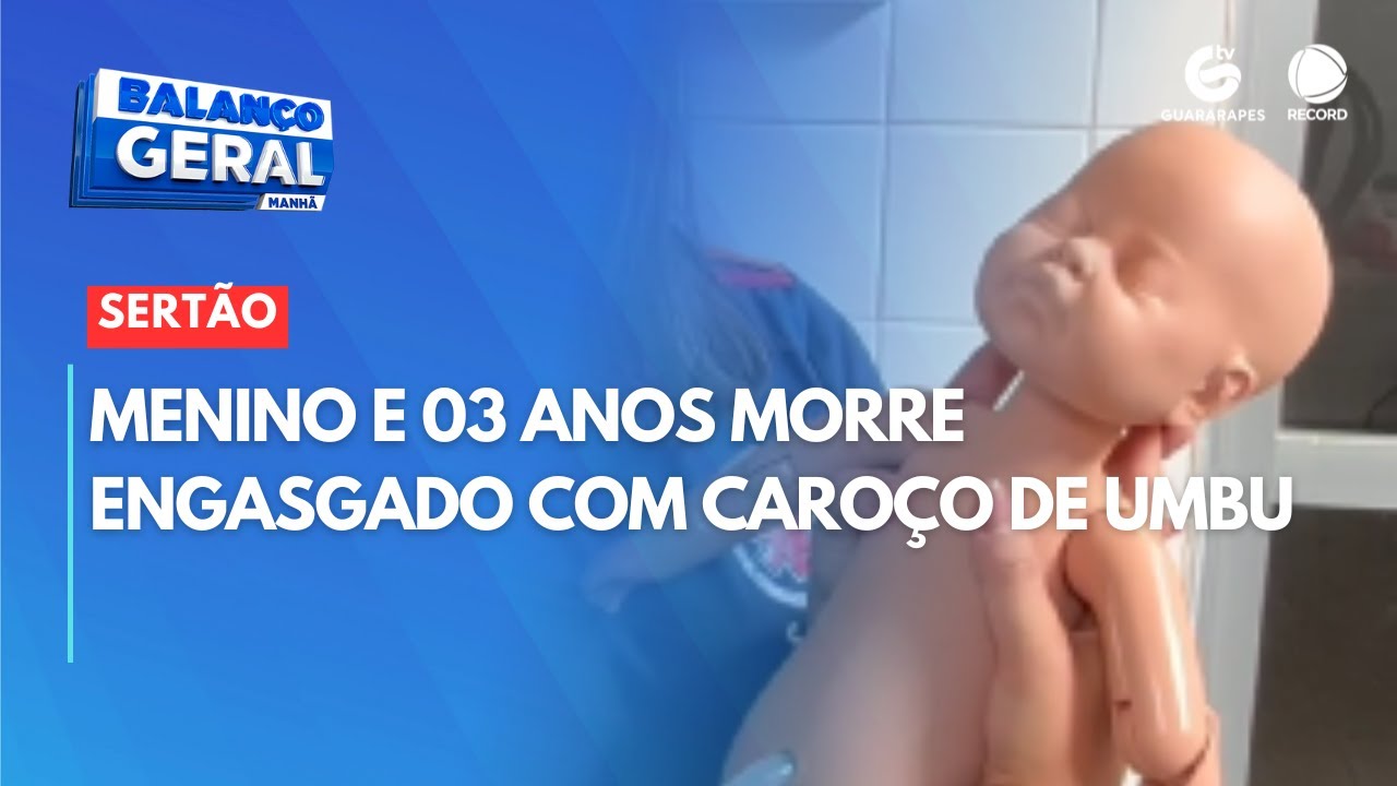 Menino e 03 anos morre engasgado com caroço de umbu
