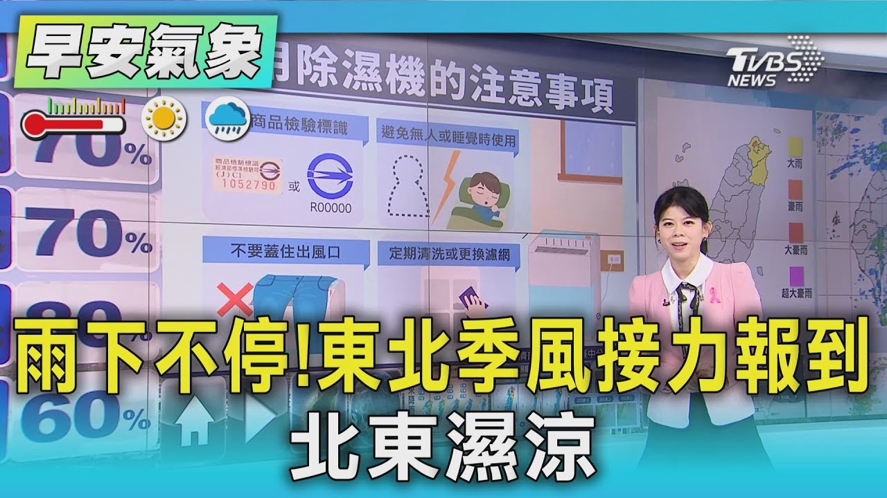 天氣/ 雨下不停!東北季風接力報到 北東濕涼｜氣象主播 謝宜倫｜早安氣象｜TVBS新聞 20251024 @TVBSNEWS01