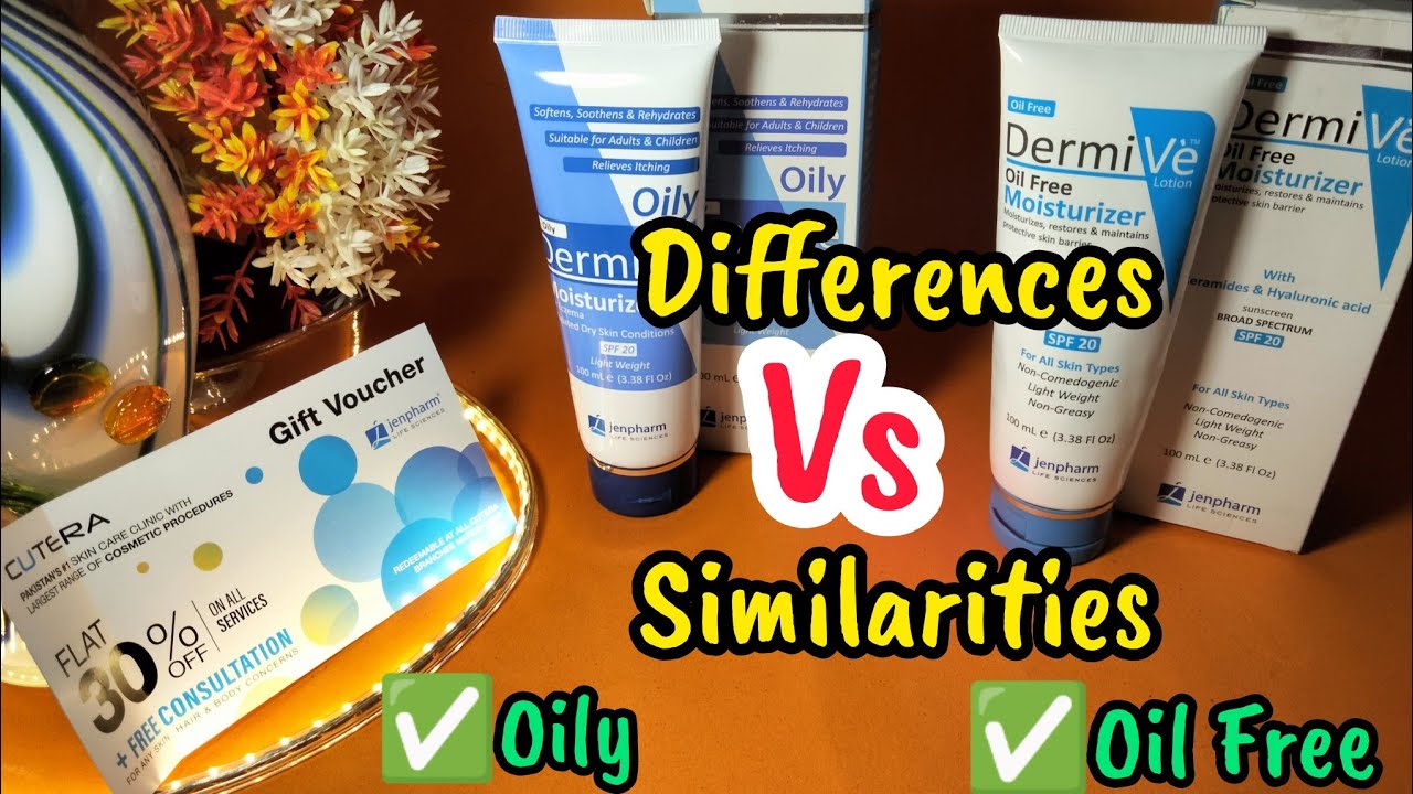 Jenpharm Dermive oil free Vs dermive oily || Difference between dermive oily and oil free ✨