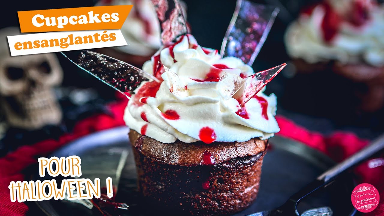 🩸 Cupcakes au verre ensanglanté ! Recette d'Halloween 🩸