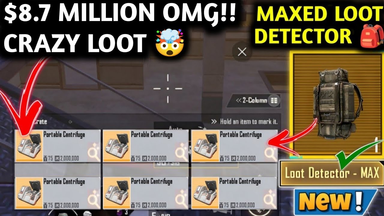 8.7M LOOT 💰 MAXED LOOT DETECTOR BACKPACK 🎒 PUBG METRO ROYALE CHAPTER 29