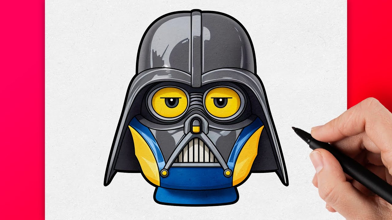 How to Draw Minion + Darth Vader