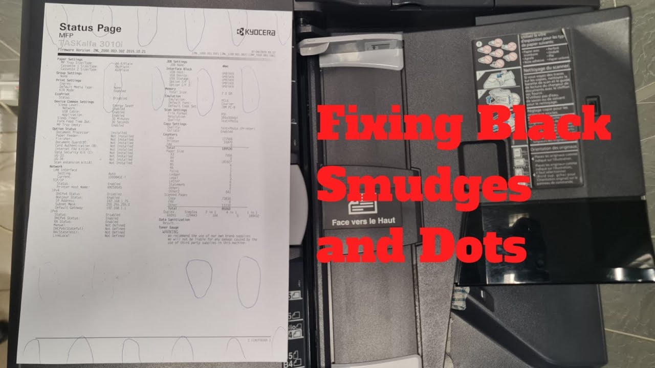 How To Replace Charge Roller In Kyocera 3010i,3511i,3212i Printers | Fixing black smudges & dots