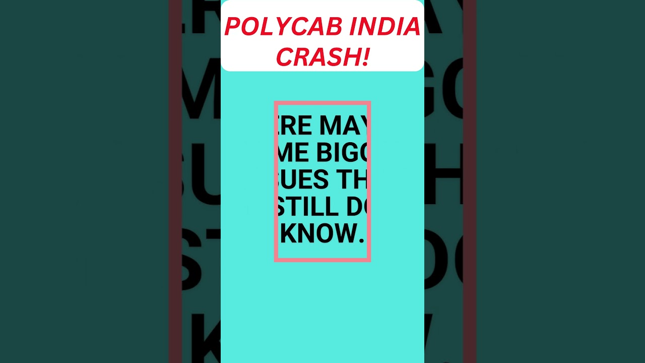 POLYCAB CRASH#WHAT SHOULD WE DO#POLYCAB SHARE NEWS#target