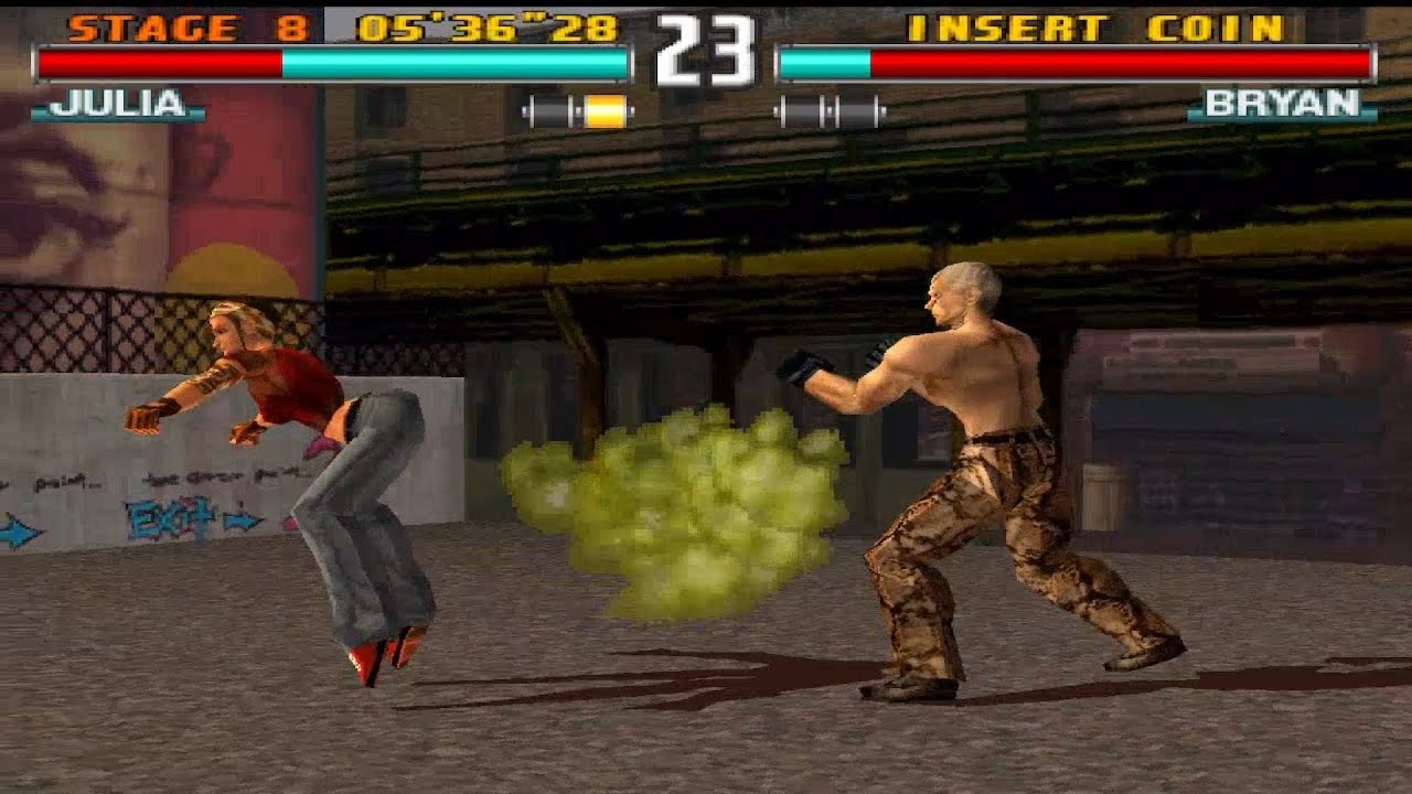 Tekken 3 Джулия с Гоном Двигается Аркада