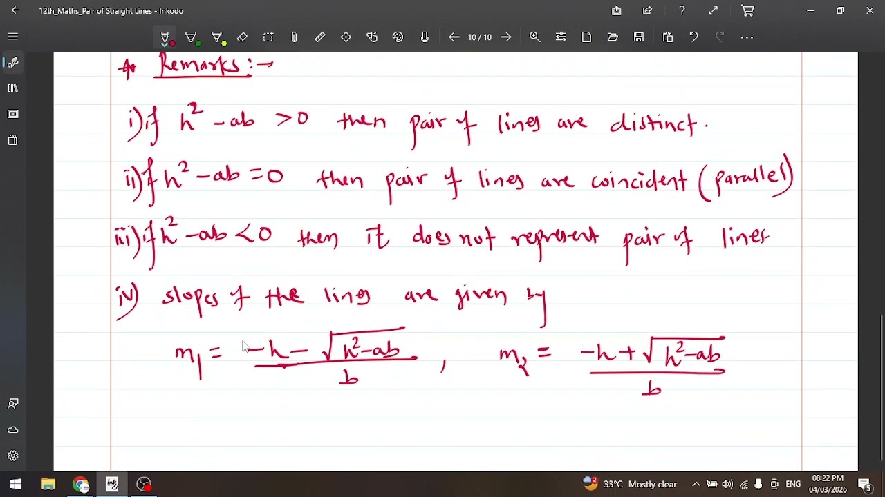Homogeneous Equation I Separate Equations I Pair of Straight Lines I Class XII