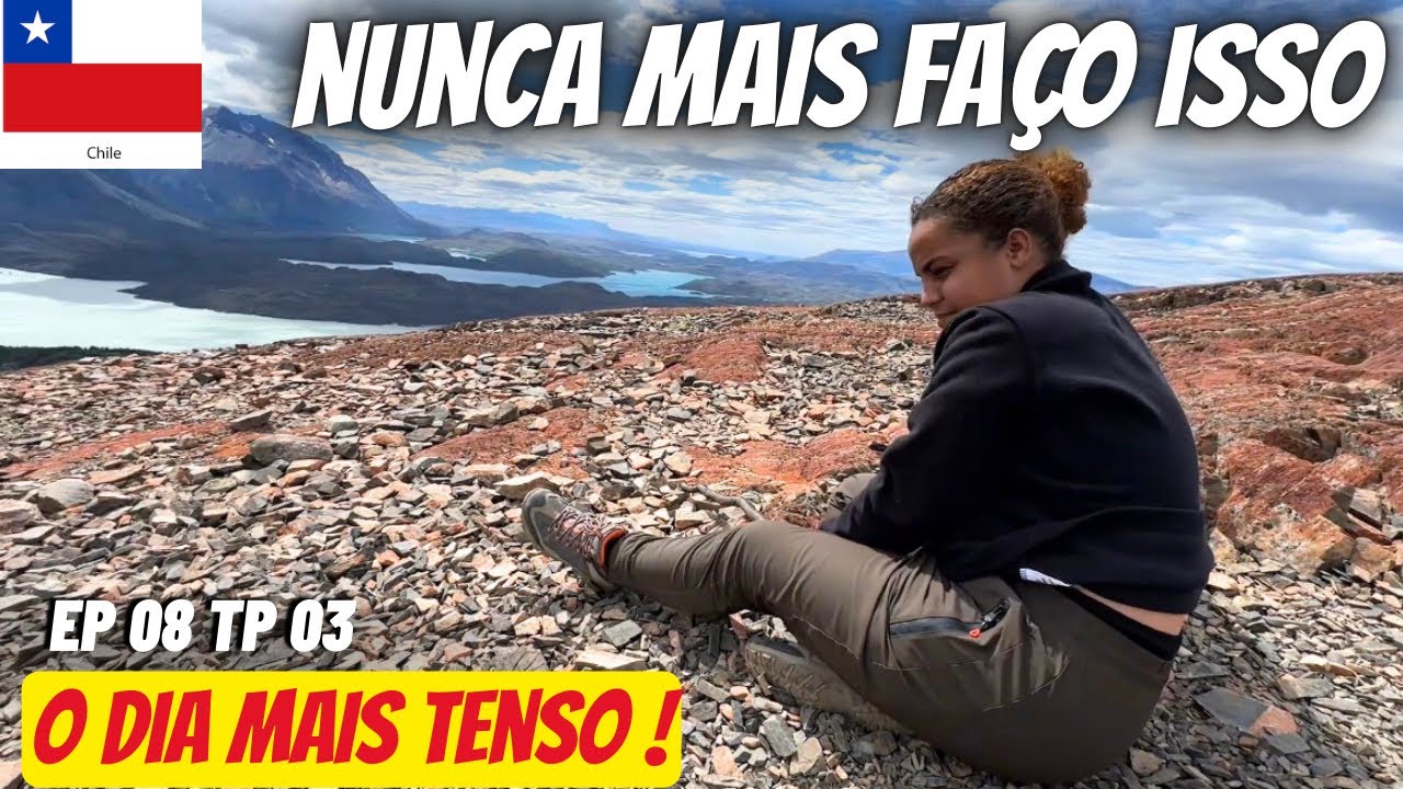 ENCARANDO A FURIA DE UMA VENTANIA NO TOPO DE UMA MONTANHA NO CHILE 