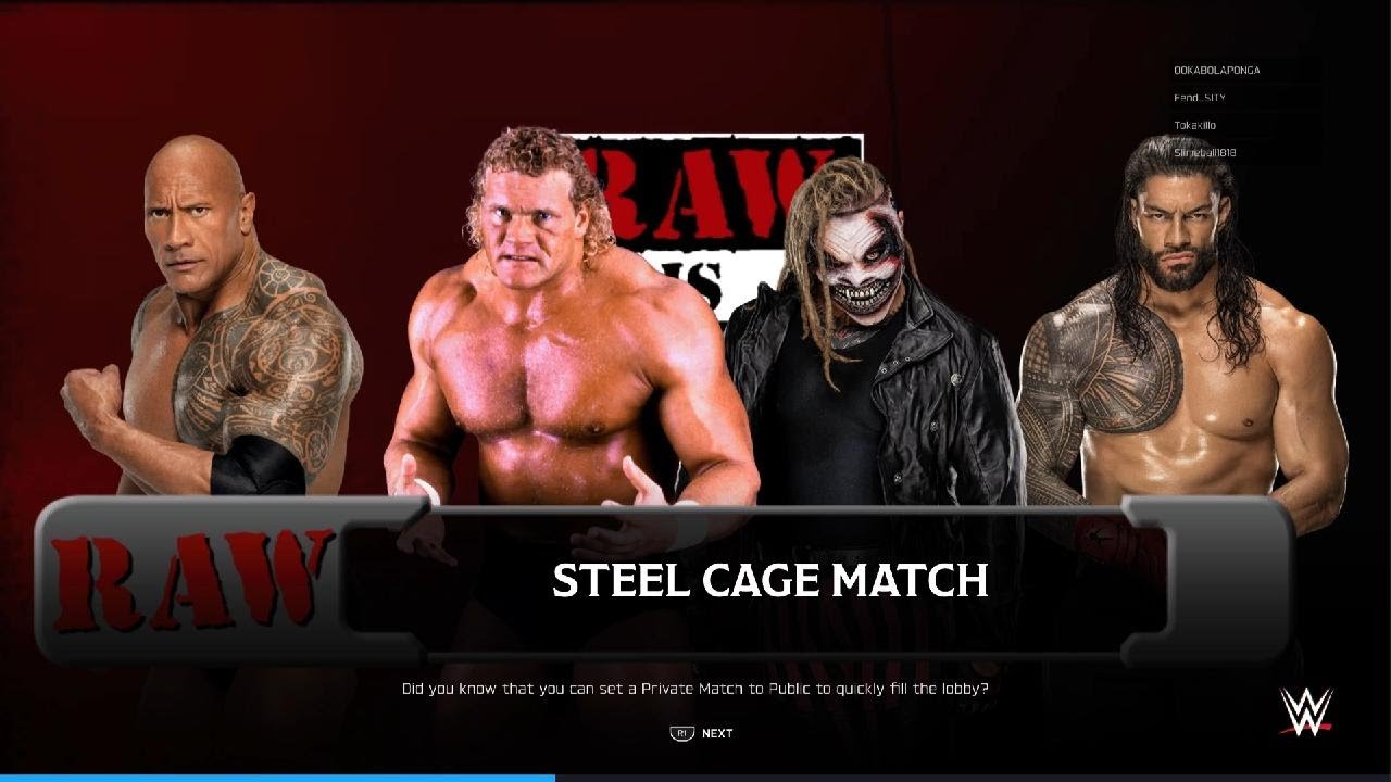 WWE 2K25 Fatal 4-Way Steel Cage Match Escape Only
