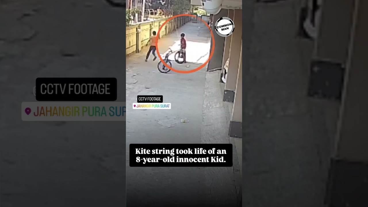 Kite string took life of an 8-year-old innocent Kid..#accident #jahangirpura #surat #sadnews #viral