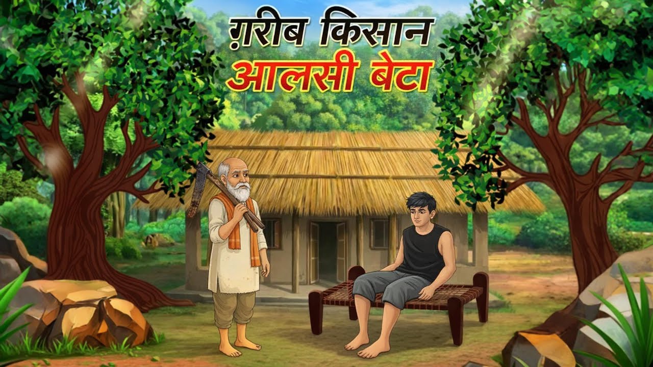  गरीब किसान का आलसी बेटा | Lazy farmer's son |Moralstories |Hindistories |Kahaniya|@LonelyToonStudio
