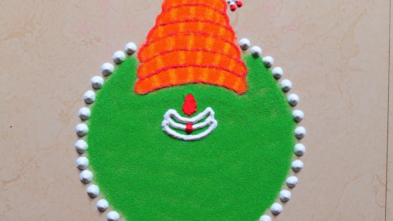 Simple easy rangoli for Chatrapati  Shivaji Maharaj jayanti/ easy rangoli for beginners