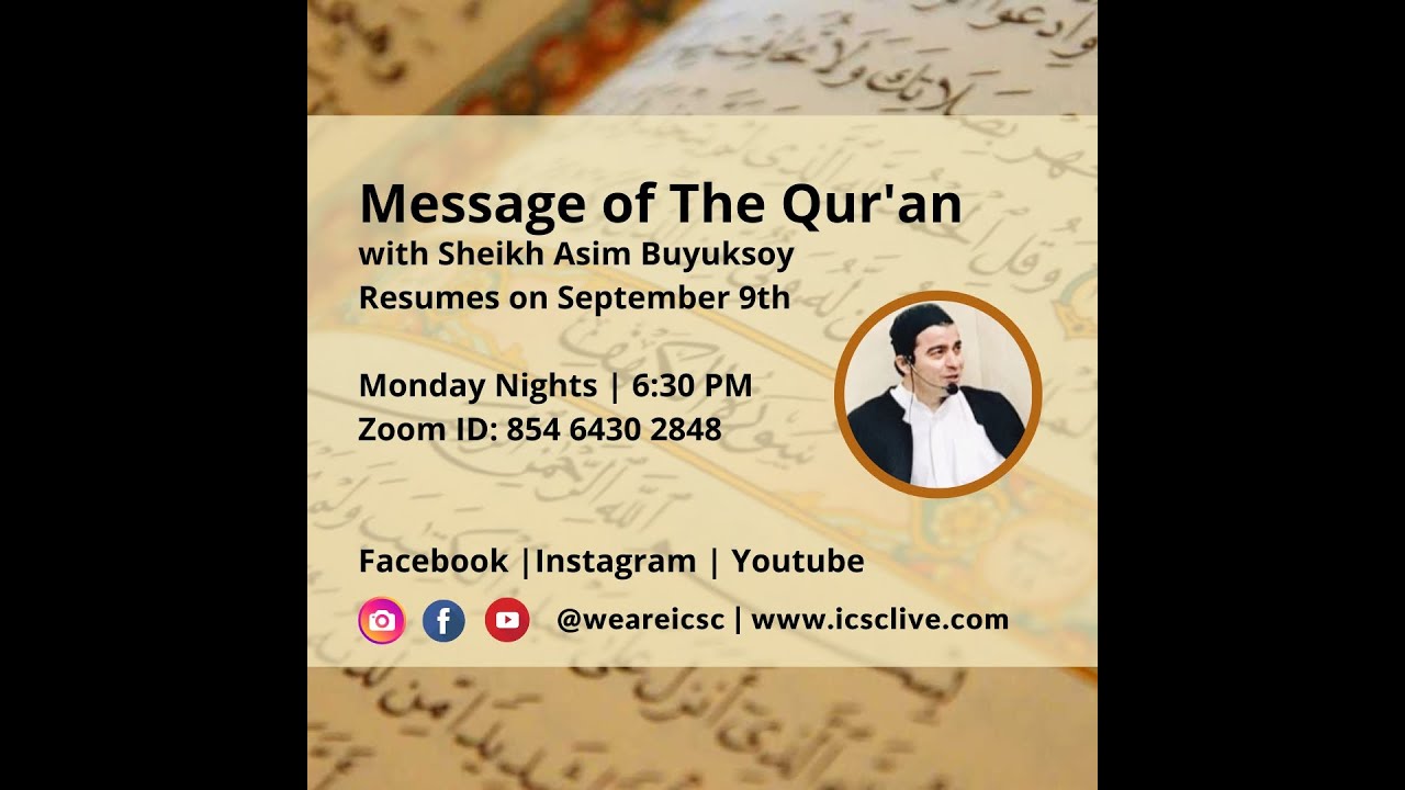 The Message of the Qur'an: Sheikh Asim Buyuksoy - Suratu Maryam 19:1-15