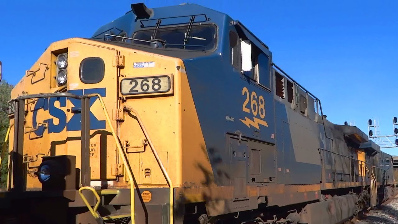 Long Heavy CSX Mixed Freight Train