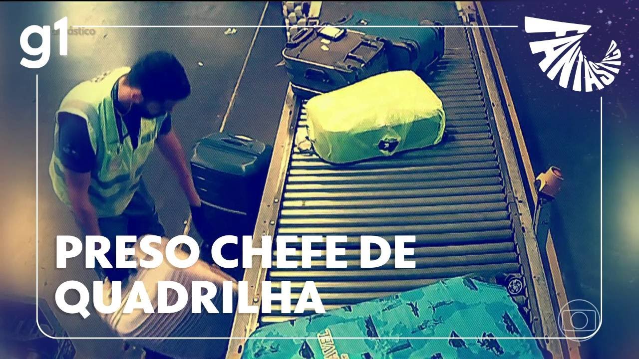 Fantástico: PF prende chefe de quadrilha que trocava etiqueta de malas no aeroporto de Guarulhos #g1