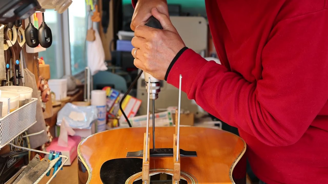 Drilling bridge pin holes on Cat'sEyes CE-1000D