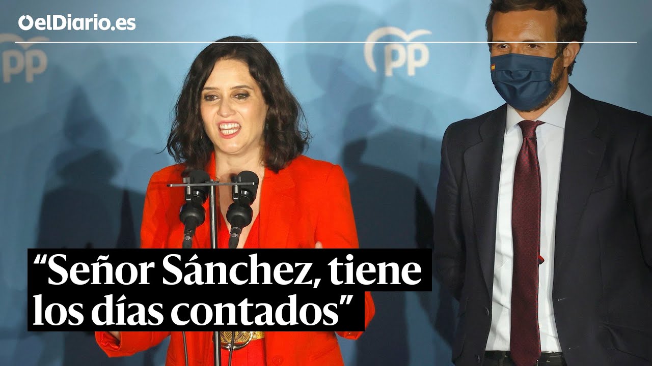 Ayuso celebra su victoria: 