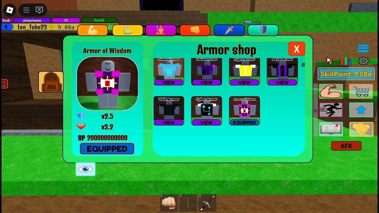 How to get the new armour(every second add 1 skill point)