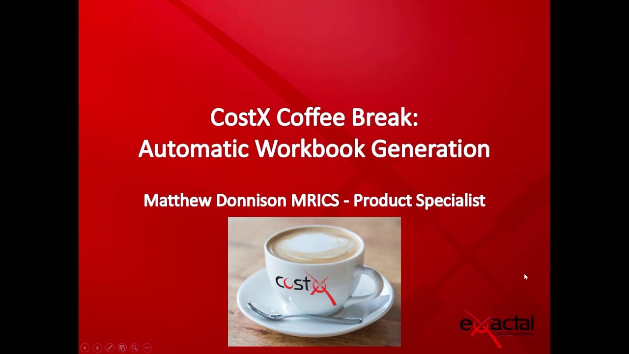 CostX Coffee Break Webinar - Automatic Workbook Generation