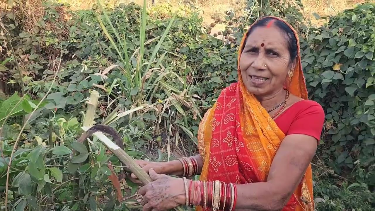 Ghar ke bari me maa ke kam buta