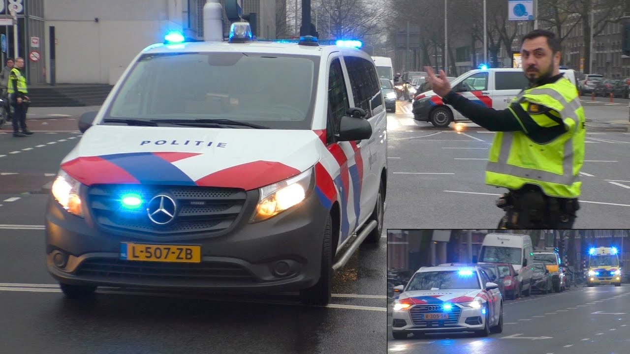 Politie zet kruisingen dicht voor spoedtransport vanaf het Erasmus MC na Zeer Grote Brand in Rhoon!