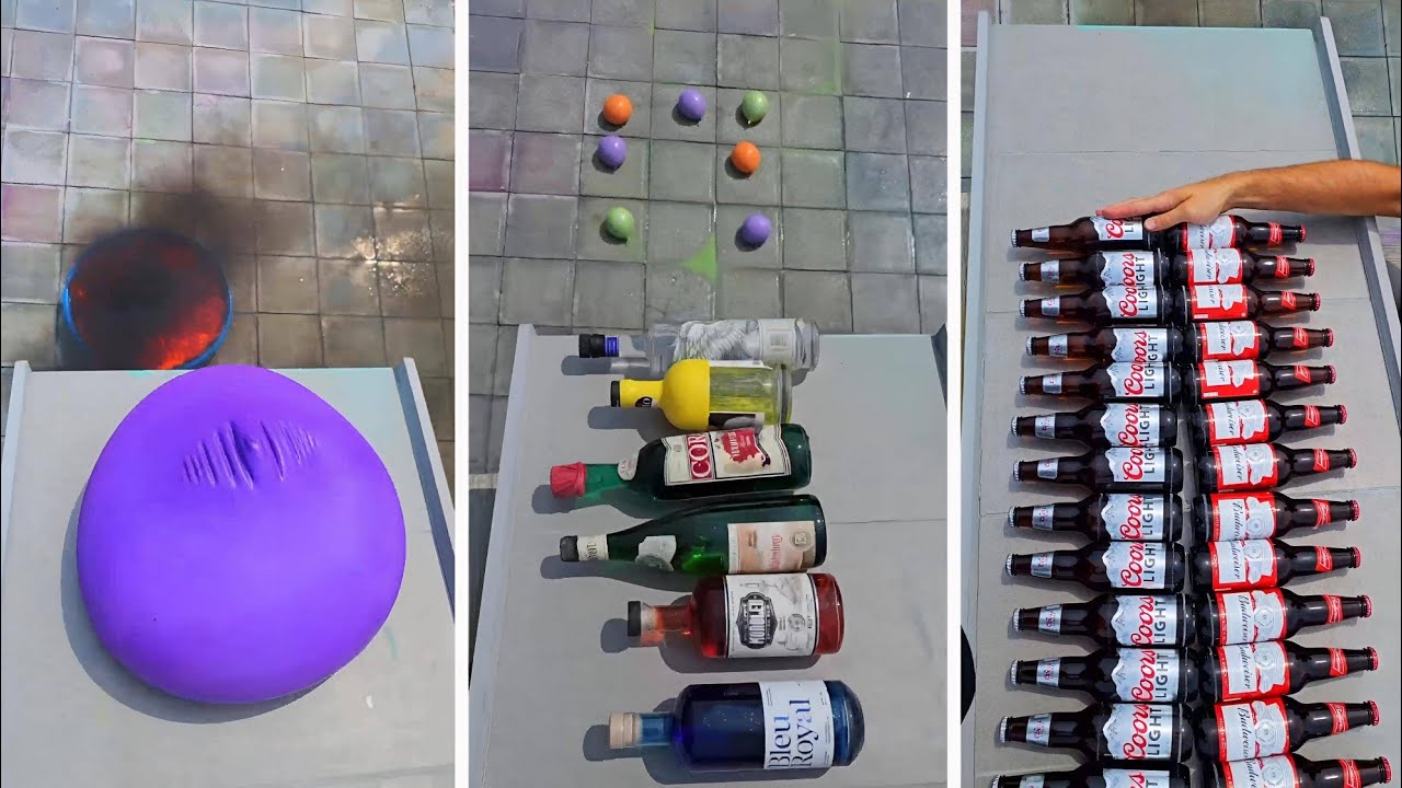 💥🍾Breaking Glass Bottles and Balloon Drops #85 | ⚠️Crushing crunchy & soft things