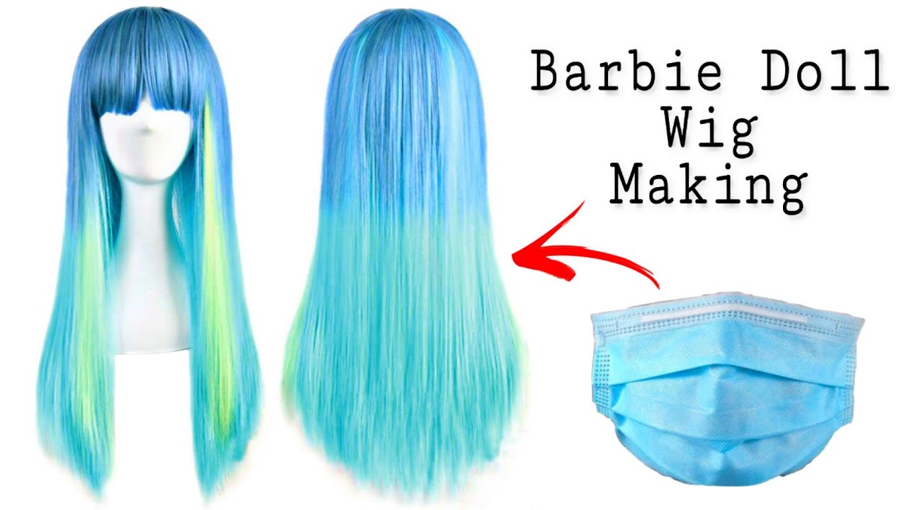 Diy Doll Wig Making From Mask😷 Waste Disposable Mask Craft 💕 Mask Recycling ♻️ Artistic Dolls
