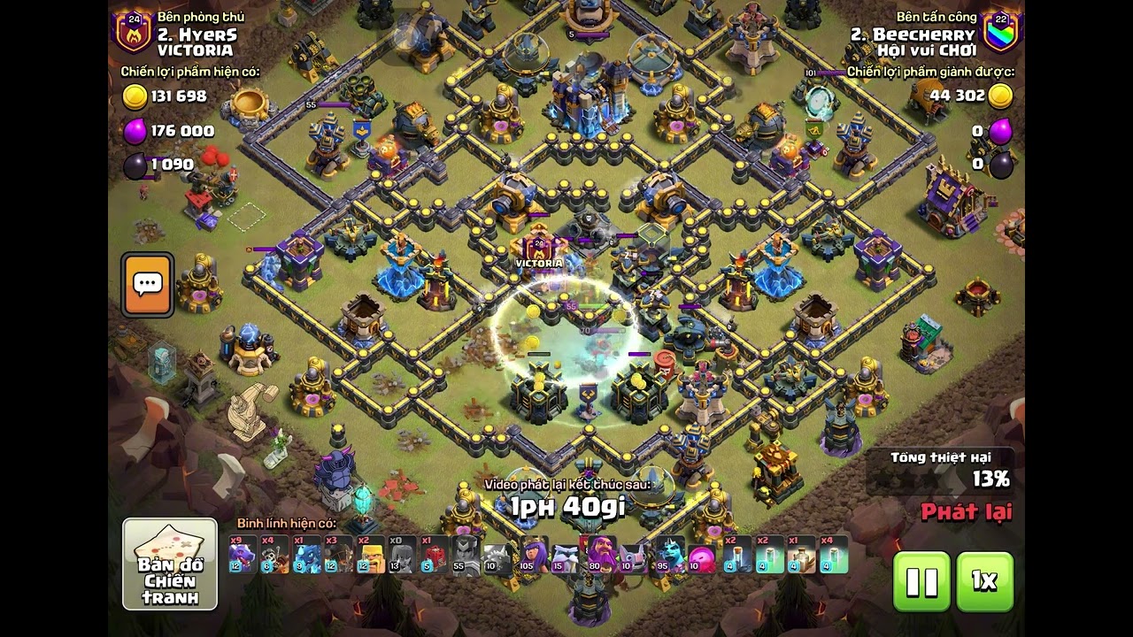 Combo Nữ tướng tàng hình W7D5 - Clash of Clan